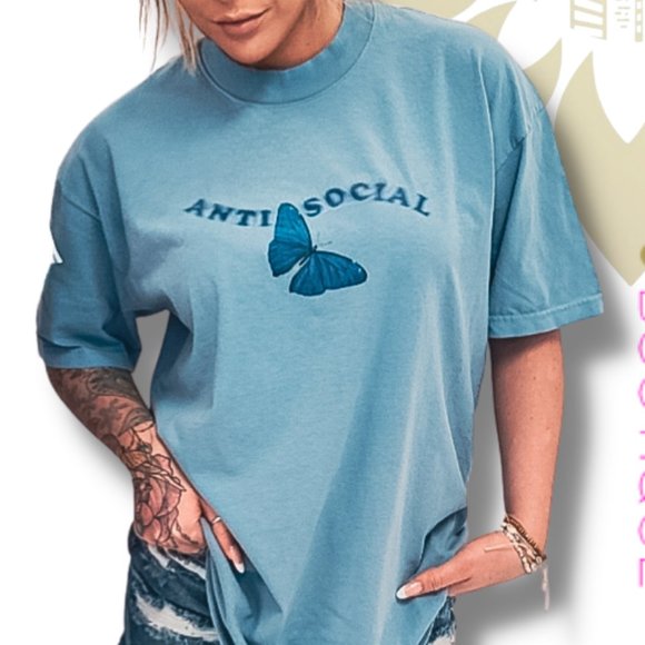 Bacon Lettuce Tomatoe Tops - Antisocial Butterfly Oversized Tee